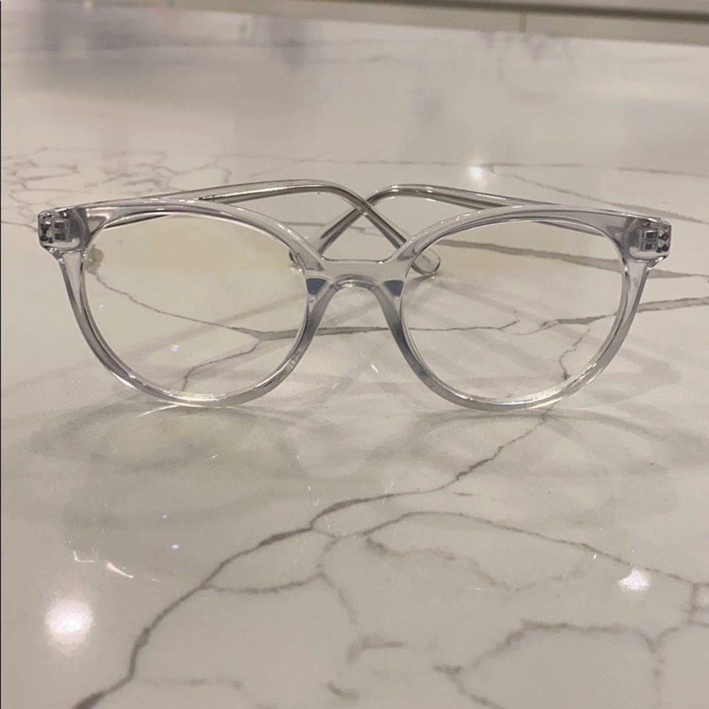 Clear framed, blue light glasses